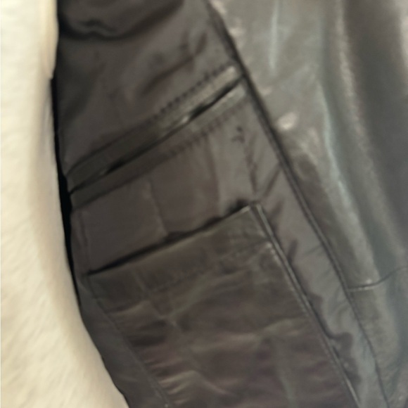 Black Leather Jacket with Silver Zippers - Picture 8 of 16